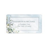 Waterverf Dusty Blue Botanical Greenery Etiket (Voorkant)