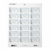 Waterverf Dusty Blue Botanical Greenery Etiket (Full Sheet)