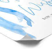 Waterverf Dusty Blue Bow Advies en Wishes Sign Poster (Hoek)