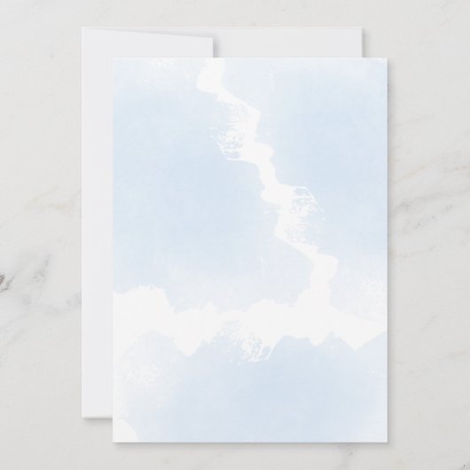 Waterverf Dusty Blue Floral bruiloft uitnodiging (Achterkant)