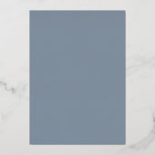 Waterverf Dusty Blue Floral Folie Uitnodiging (Achterkant)