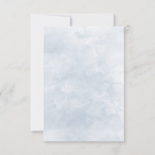 Waterverf Dusty Blue Floral maaltijden Brouwerij RSVP Kaartje (Achterkant)