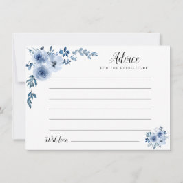 waterverf dusty blue floral opinion advieskaart