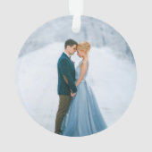 Waterverf Dusty Blue Floral WreatFOTO BACK Ornament (achterkant)