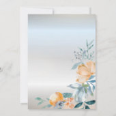 Waterverf Dusty Blue Flowers Wijnglas Zilver Kaart (Achterkant)