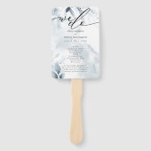 Waterverf Dusty Blue Foliage Dawna2 Handwaaier (Voorkant)