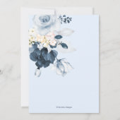 Waterverf Dusty Blue Garden Rozen Wedding Kaart (Achterkant)