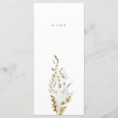 Waterverf Dusty Blue Greenery Wedding Dinner Menu (Achterkant)