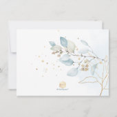 Waterverf Dusty Blue Gum Eucalyptus Brunch Bubble Kaart (Achterkant)