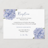 Waterverf Dusty Blue Hydrangea Bloemenreceptie Informatiekaartje (Voorkant)