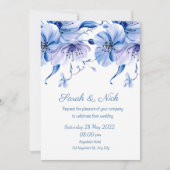 waterverf dusty blue marvy blue bruiloft i kaart (Voorkant)