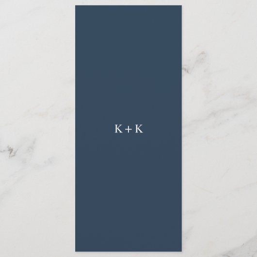 Waterverf Dusty Blue Mauve Floral Wedding MENU (Achterkant)