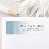 Waterverf Dusty Blue Ombre Wedding Return-adres Etiket (Insitu)