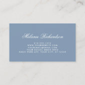 Waterverf Dusty Blue Pink Blush Bloemen Goud Visitekaartje (Achterkant)