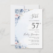 Waterverf Dusty Blue Surprise 57ste verjaardagsfee Kaart (Voorkant)