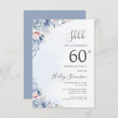 Waterverf Dusty Blue Surprise 60ste verjaardagsfee Kaart (Voorkant / Achterkant)
