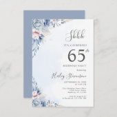 Waterverf Dusty Blue Surprise 65ste verjaardagsfee Kaart (Voorkant / Achterkant)