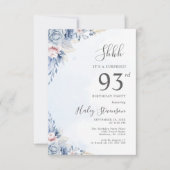 Waterverf Dusty Blue Surprise 93ste verjaardagsfee Kaart (Voorkant)