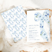 Waterverf Dusty Blue Tying the Knot Vrijgezellenfe Kaart