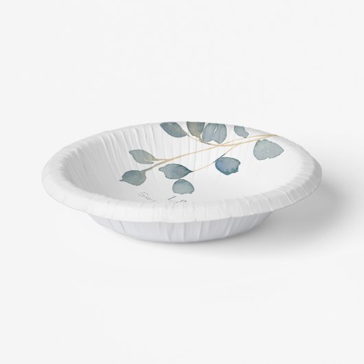 Waterverf Dusty Blue Wedding Theme Papieren Kommen (Gebogen)