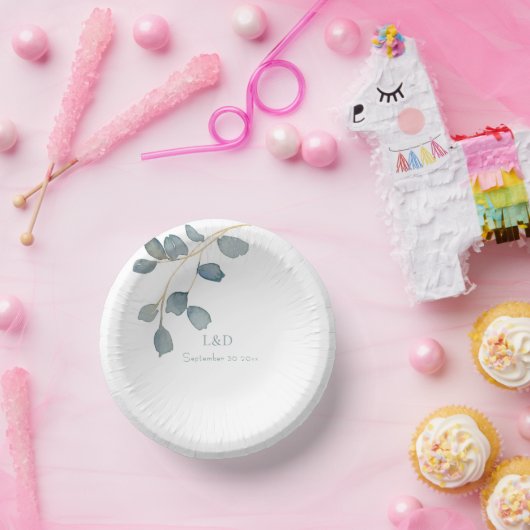 Waterverf Dusty Blue Wedding Theme Papieren Kommen (Feest)