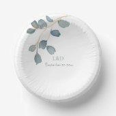 Waterverf Dusty Blue Wedding Theme Papieren Kommen (Voorkant)