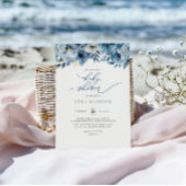 Waterverf Dusty Blue Winter Baby shower Kaart