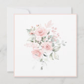 Waterverf Dusty Blush Pink Roses Save the Date Kaart (Achterkant)