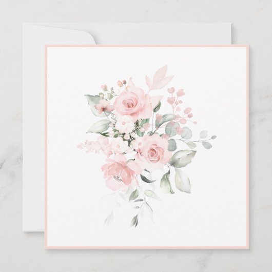 Waterverf Dusty Blush Pink Roses Save the Date Kaart (Achterkant)