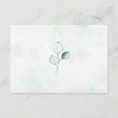 Waterverf Dusty Eucalyptus Leaf bruiloft details Informatiekaartje (Achterkant)