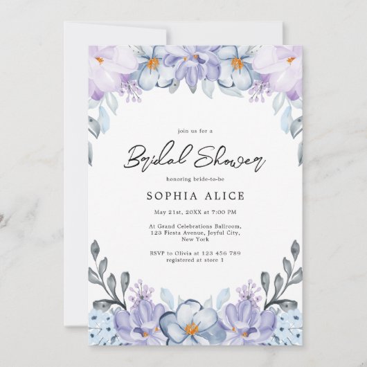 Waterverf Dusty Floral Romantisch Vrijgezellenfees Kaart (Voorkant)