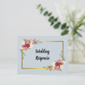 Waterverf Dusty Grey Gold Blush Peach Weddenschap Briefkaart (Staand voorkant)