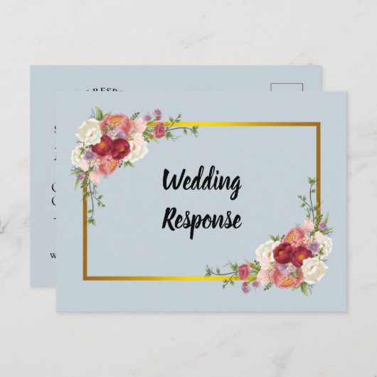 Waterverf Dusty Grey Gold Blush Peach Weddenschap Briefkaart (Voorkant / Achterkant)