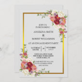 Waterverf Dusty Grey Gold Blush Peach Weddenschap Kaart (Voorkant / Achterkant)