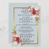 Waterverf Dusty Grey Gold Blush Peach Weddenschap Menu (Voorkant / Achterkant)