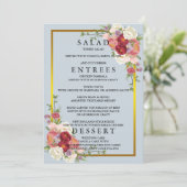 Waterverf Dusty Grey Gold Blush Peach Weddenschap Menu (Staand voorkant)