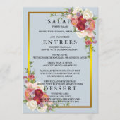 Waterverf Dusty Grey Gold Blush Peach Weddenschap Menu (Voorkant)