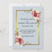 Waterverf Dusty Grey Gold Blush Peach Weddenschap Save The Date (Voorkant)