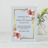 Waterverf Dusty Grey Gold Blush Peach Weddenschap Save The Date (Staand voorkant)