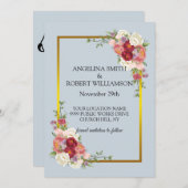 Waterverf Dusty Grey Gold Blush Peach Weddenschap Save The Date (Voorkant / Achterkant)