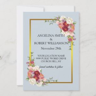 Waterverf Dusty Grey Gold Blush Peach Weddenschap Save The Date