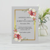 Waterverf Dusty Grey Gold Blush Peach Wedding Sav Save The Date (Staand voorkant)