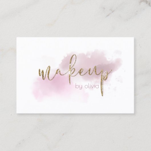 Waterverf Dusty Mauve Blush Makeup Visitekaartje (Voorkant)