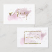 Waterverf Dusty Mauve Blush Makeup Visitekaartje (Voorkant / Achterkant)