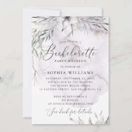 Waterverf dusty paarse floral bachelorette kaart