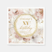 Waterverf Dusty Pink 70 Verjaardag servetten Custo (Voorkant)