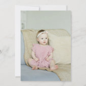 Waterverf Dusty Pink Bow Foto 1e verjaardagsfeestj Kaart (Achterkant)