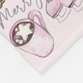 Waterverf Dusty Pink Christmas Fleece Deken (Hoek)