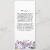 Waterverf Dusty Purple Flowers Wedding Ceremony Programmakaart (Achterkant)