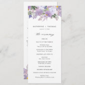 Waterverf Dusty Purple Flowers Wedding Ceremony Programmakaart (Voorkant / Achterkant)